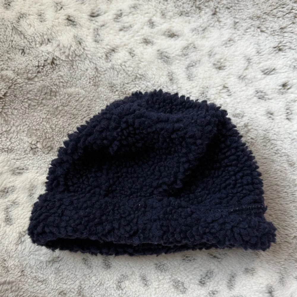 Baby GAP navy teddy bear beanie hat boys 12-18 months Classic Blokecore winter